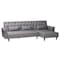 Baxton Studio Chesterfield Retro-Modern Slate Grey Fabric Upholstered Convertible Sofa Bed 245-13751-ZORO - alternate 1
